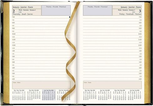 Brownline® 2025 Daily Daily Planner ، كتاب المواعيد ، 12 شهرًا ، من يناير إلى ديسمبر ، ملزمة مخيط ، 7.125 "× 4.875" ، أسود ، ثلاثي اللغات (CBE504-25) in Kuwait