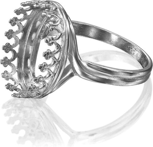 925 Sterling Silver Size 6-9 Ring Blank with 10x14 mm Oval Bezel in Kuwait