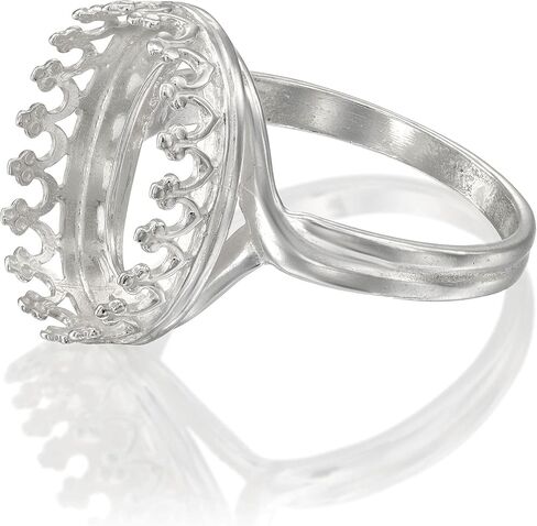 925 Sterling Silver Size 6-9 Ring Blank with 10x14 mm Oval Bezel in Kuwait