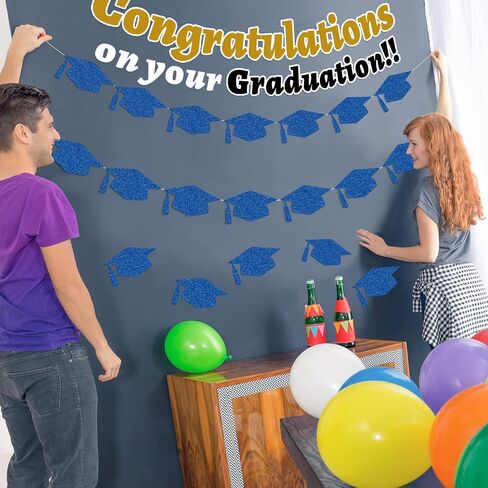 Whaline 50 Pcs Grad Caps Cutouts Glitter Purple Graduation Hat Paper Cutting with 100 Pcs Glue Points Grad Cap with Tassel Shaped Confetti for High School College Graduate Party, 5.7 Inch in Saudi Arabia