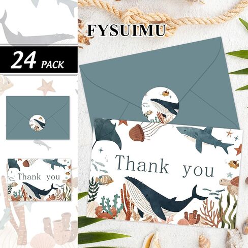 24 Pack Dinosaur Thank You Cards Bulk Cute Cartoon Greeting Cards with Envelopes Stickers Blank Note Cards for Birthday Baby Shower Party Supplies, 4 x 6 Inch in Kuwait