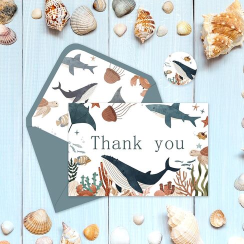 24 Pack Dinosaur Thank You Cards Bulk Cute Cartoon Greeting Cards with Envelopes Stickers Blank Note Cards for Birthday Baby Shower Party Supplies, 4 x 6 Inch in Kuwait