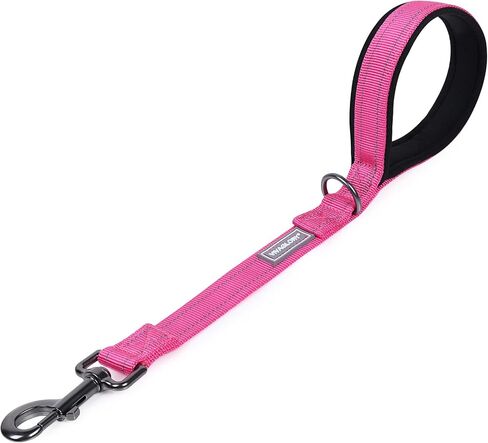 VIVAGLORY Short Rope Dog Leash Durable Highly Reflective Threads Training Walking Dog Traffic Leashes for Medium & Large Dogs, 18IN, Orange in Saudi Arabia