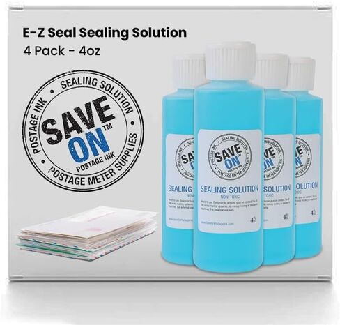 Pitney Bowes 601-9 Compatible E-Z Seal Sealing Solution (4 Pack - 4oz) - Envelope Sealer for DM Series Mailing System - Envelope Seal for Effortless Sealing in Kuwait
