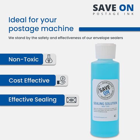 Pitney Bowes 601-9 Compatible E-Z Seal Sealing Solution (4 Pack - 4oz) - Envelope Sealer for DM Series Mailing System - Envelope Seal for Effortless Sealing in Kuwait