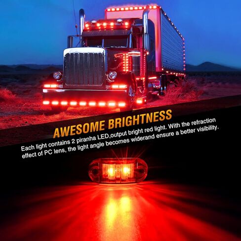 Nilight Cab Roof Marker Light 5 PCS 4 LED Amber Top Clearance Indicator Light Waterproof Surface Mount Running Light for Heavy Duty Trucks Trailer RV Camper Tractor in Saudi Arabia