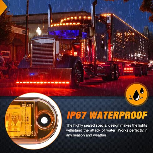 Nilight Cab Roof Marker Light 5 PCS 4 LED Amber Top Clearance Indicator Light Waterproof Surface Mount Running Light for Heavy Duty Trucks Trailer RV Camper Tractor in Saudi Arabia