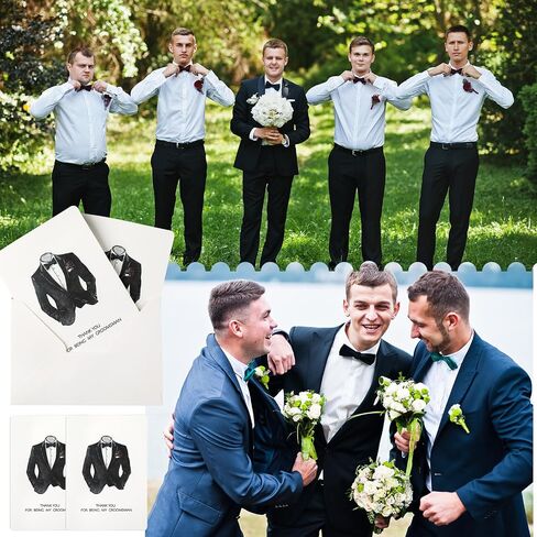 Yinkin 8 Set Wedding Thank You Cards with White Envelopes for Being My Groomsman Bridesmaids 4 x 5 Inch Blank Wedding Thank You Cards for Wedding Bridal Shower Supplies (Groomsman) in Saudi Arabia