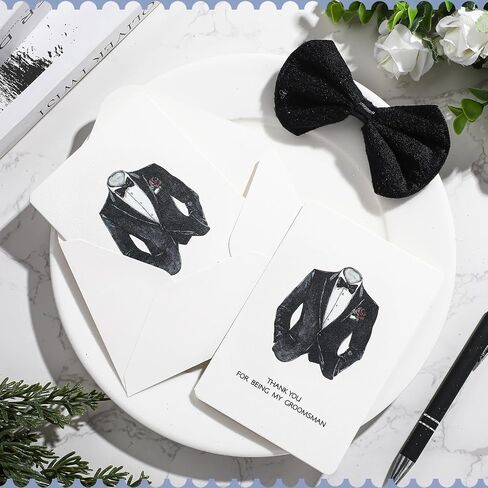 Yinkin 8 Set Wedding Thank You Cards with White Envelopes for Being My Groomsman Bridesmaids 4 x 5 Inch Blank Wedding Thank You Cards for Wedding Bridal Shower Supplies (Groomsman) in Saudi Arabia