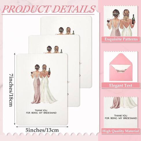 Yinkin 8 Set Wedding Thank You Cards with White Envelopes for Being My Groomsman Bridesmaids 4 x 5 Inch Blank Wedding Thank You Cards for Wedding Bridal Shower Supplies (Groomsman) in Saudi Arabia