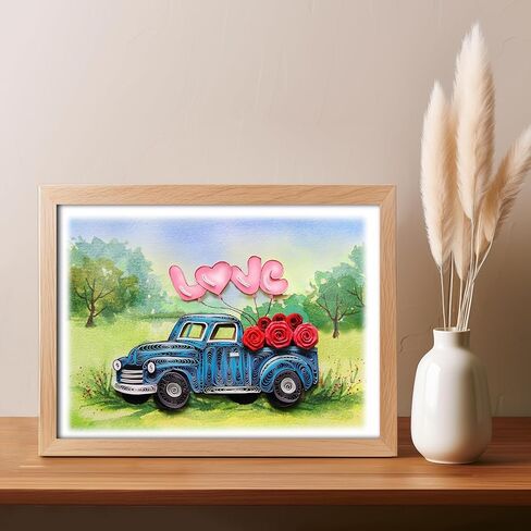 Happy Anniversary Card, LOVE Retro Romantic Card for Wedding, Engagement, Valentine for Him, Her, Parents, Wife, Husband, Quilling Quilled Card with Envelope (Colorful Happy Anniversary) in Kuwait
