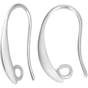 Beebeecraft 1 Box 40Pcs French Earring Hooks 18K Gold Plated Brass Blank Ear Wires with 2mm Loops Findings Accessories for DIY Women Earring Jewelry Making