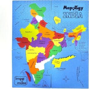 Imagimake Mapology India Map Puzzles - Geography for Kids - Learning & Educational Toys - Puzzles for Kids Ages 4-8 - Gift for 4, 5, 6, 7, 8 Year Old Boys & Girls