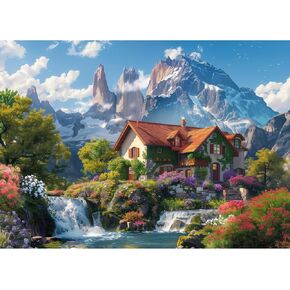 MISITU Jigsaw Puzzles 1000 Pieces for Adults Challenging Difficult Puzzles Christmas Birthday Gift Game Toys Villa on Lake 19.69 x 27.56 Inches