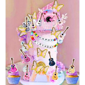 LaVenty Singer Birthday Cake Decoration Party Decorations Birthday Girls Theme Photo Backdrop Party Music Fans Lover Party Supplies