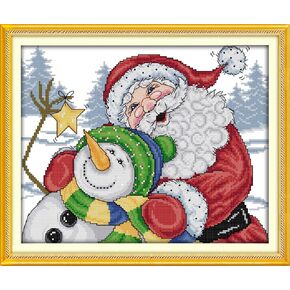 Howie's Needlepoint Cross Stitch Kits, 14CT Pre-Printed Pattern Needlepoint Kits, Full Range of Stamped Starter Kits (Christmas Stocking 3, 16.5 x 23.6 Inch)
