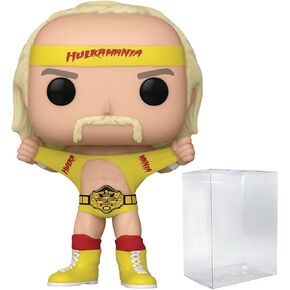 POP WWE: Hulk Hogan Hulkamania with Belt Funko Vinyl Figure (Bundled with Compatible Box Protector Case), Multicolor, 3.75 inches