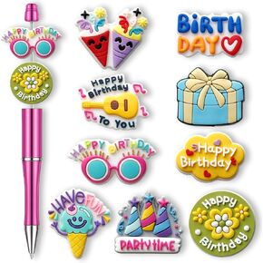 Love Heart Birthday Party Cool Neon Focal Beads for Pens, Silicone Focal Beads Bulk for Bead Pens Keychain Bracelet Jewelry Making (Neon)