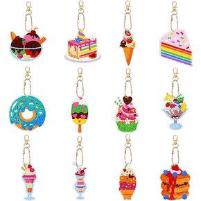 Magibeads 12pcs Summer Summer Painting Diamond Making Making Kit Sun Ice Cream Slippers Rhinestone Diamond Art Kits Diamond Paintingskains Charms for البالغين المبتدئين DIY Art Craft