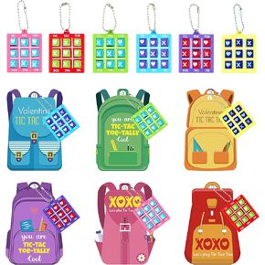 Valentines Day Gifts for Kids, 24 Pack Valentines Day Cards with Keychains, Valentines Gifts Cards for Kids Boys Girls School Classroom Exchange Prizes Party Favors