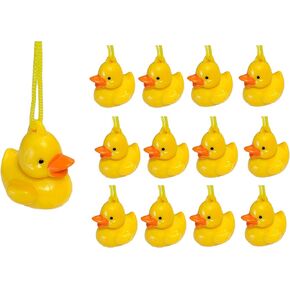 Cool Classic Mini Duck Necklaces (12 Pack) Yellow Duckies. Plastic. Party Favor Goodie Bag Filler