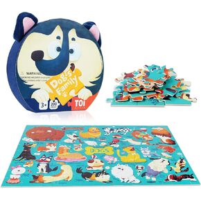 TOI Cat's Family Puzzle for Kids Ages 3-5, 200 Pieces Cats Jigsaw Puzzles for Toddlers with Cat-Shaped Gift Box, Preschool Learning Game for Boys & Girls