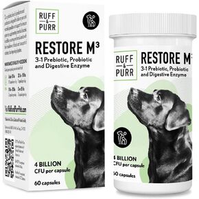 بروبيوتيك Ruff & Purr للكلاب-البروبيوتيك متعدد الإجهاد والبكتيريا الصحية من أجل صحة الأمعاء ، ودعم المناعة ، والبشرة الصحية والمعطف-درس سريريًا DE111 & preforpro-60 من السهل إعطاء كبسولات
