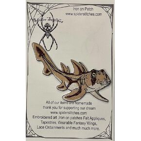 Port Jackson Shark Iron on Patch Spider Stitches Applique Sew on Animal Patch Horned Shark