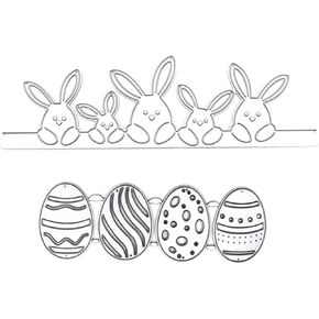 Arbuya Easter Bunny Cutting Dies Lace Eggs Rabbit Die Cuts for Cards Making Album Journals Scrapbooking Paper Crafts