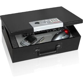 Honeywell Safes & Door Locks - Hideable Small Safe Box - Fire Resistant Document Safety Box for Home - Steel Security Digital Code Lock for Personal Items, Jewelry, Money Safe - 0.26-CU - Black - 6108