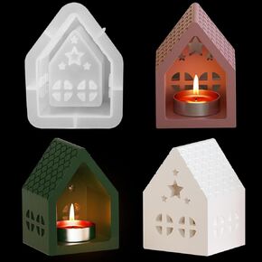 Resin Molds Tealight Candle Holder Silicone Mold Tea Light Candle Holder Epoxy Mold for Resin, Plaster, Cement Concrete, DIY Home Décor (Star)