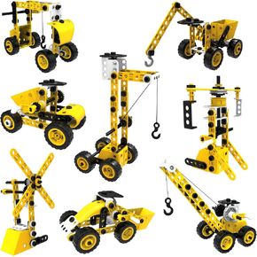 12-in-1 Stem Kit Toy for Kids - 152 Piece Construction Building Set and Education Learning Engineering Play Kit Idea for Boys and Girls, Building Toys for Kids Ages 4-8 5 6 7 8 9 10 11 12 Years Old
