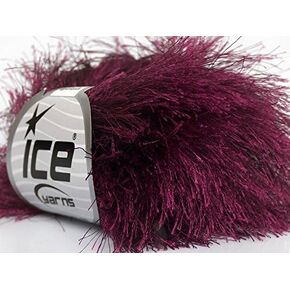 Wine Extra Long Eyelash Yarn Ice Luxurious Fun Fur 50gr 38yds