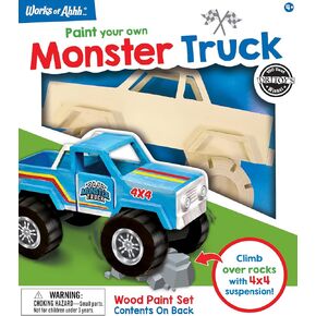 Works of Ahhh... Craft Set - Monster Truck Premium Wood Paint Kit