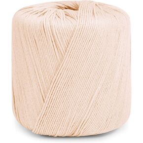 CAMAL Knitting Yarn, Amigurumi Cotton Yarn, Cotton Yarn 1mm x 145 Yards, 8-Ply Cotton Yarn for Knitting, Crocheting Christmas Ornaments, Amigurumi, Doily, Shawlplacemats, Dresses, Hats (White)