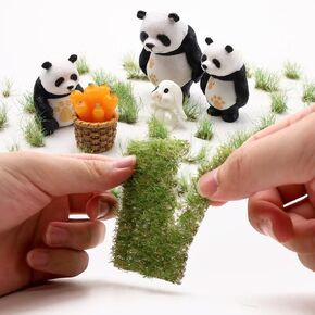 2 Pack Static Grass Tuft Model Artificial Grass Bushy Tuft Miniature Grass Tuft Terrain Crafts for DIY Railway Fairy Garden Dollhouse Ornament