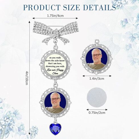 Something Blue Gift For Bride - Bouquet Charms For Wedding Memory, Bouquet Photo Charms For Wedding Memory, Something Blue For Bride, Bride Gifts, Bridal Bouquet Charm, Custom Pin, Wedding Gifts in Kuwait