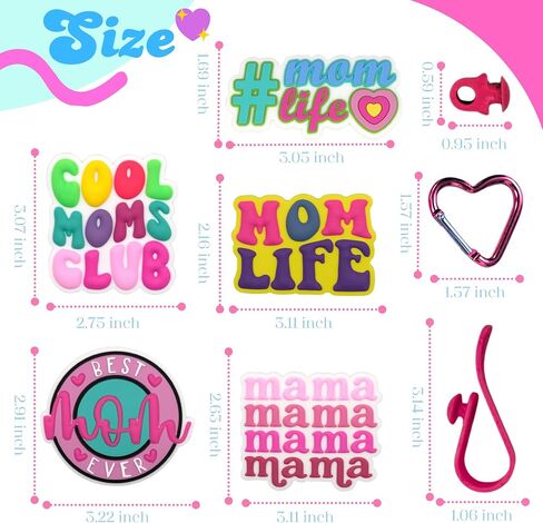 سحر 5pcs MomLife for Bogg Bag ، وربط خطاف Bogg Bag Assories for Beach Tote Bag و Rubber Beach Totes Accessories in Kuwait