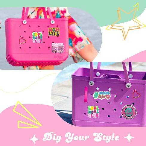 سحر 5pcs MomLife for Bogg Bag ، وربط خطاف Bogg Bag Assories for Beach Tote Bag و Rubber Beach Totes Accessories in Kuwait