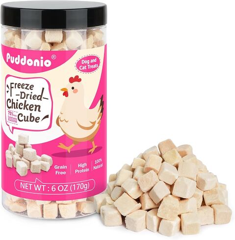 Freeze Dried Cats & Dogs Raw Treats, All Natural Single Ingredient Chicken Breast, High Protein Healthy Pet Training Treats or Food Topper, 6 oz in Kuwait
