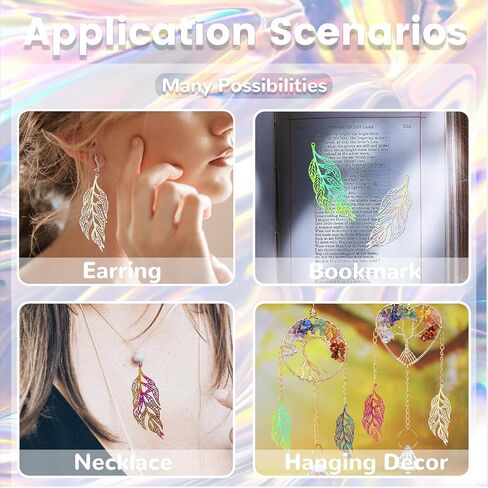 Multicolor Leaf Filigree Charms Monstera Tropical Leaf Ginkgo Leaf Pendants for DIY Earrings Bookmarks Hanging Decorations Packaging Decorations in Kuwait