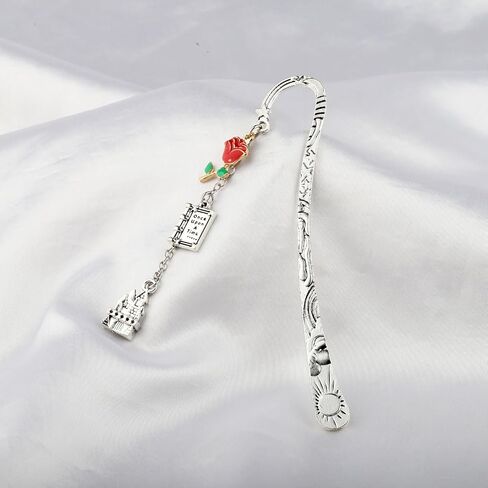 UJIMS Beauty Beast Movie Gift Belle Rose Bookmark for Princess Fans Beauty Beauty Fairy Jewelry Movies Movie Gof Gift (Beautybeastbookmark) in Kuwait