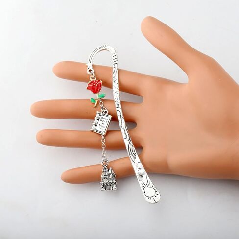 UJIMS Beauty Beast Movie Gift Belle Rose Bookmark for Princess Fans Beauty Beauty Fairy Jewelry Movies Movie Gof Gift (Beautybeastbookmark) in Kuwait