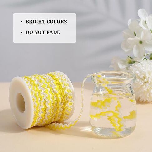 GORGECRAFT 17.5 Yards 8mm Two Tone RIC Rac Trim Bending Fringe Purple White Zigzag Wave Ribbons Woven Braided Fabric for Christmas DIY Sewing Crafts Wedding Dress Embellishment Party Gift Wrapping in Saudi Arabia