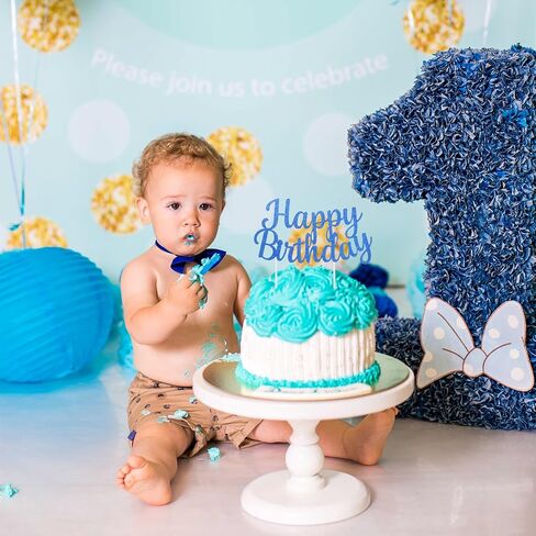 Blue Happy Birthday Cake Topper Blue Glitter Happy Birthday Sign For Cake Birthday Cake Topper Cake Decorations Happy Birthday Cake Bunting Decor For Birthday Party Decorations in Kuwait