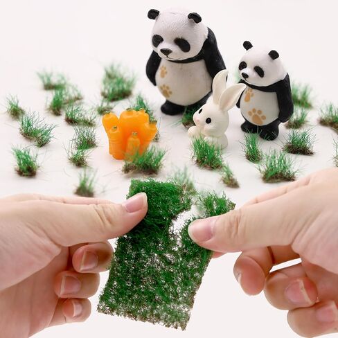 2 Pack Static Grass Tuft Model Artificial Grass Bushy Tuft Miniature Grass Tuft Terrain Crafts for DIY Railway Fairy Garden Dollhouse Ornament in Saudi Arabia