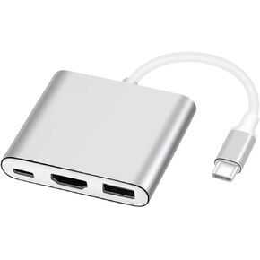 محول USB-C إلى HDMI، محول USB 3.1 نوع C إلى HDMI 4K متعدد المنافذ مع محول USB 3.0 Mac HDMI، محول USB-C رقمي AV متعدد المنافذ لجهاز MacBook Pro/ S8+/S9+/جهاز عرض/شاشة (رمادي) in Kuwait
