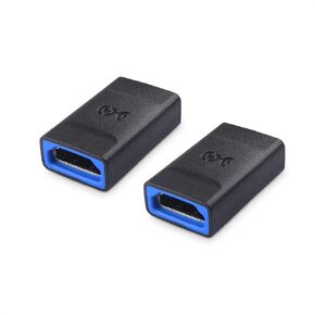Cable Matters 2-Pack 8K@60Hz HDMI 2.1 Coupler with HDR 48 Gbps (8K HDMI Extender, 4K@240Hz HDMI Coupler Female to Female, HDMI Female to Female Adapter) in Black