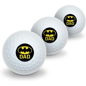 GRAPHICS & MORE Batman Bat Dad Shield Logo Novelty Golf Balls 3 Pack