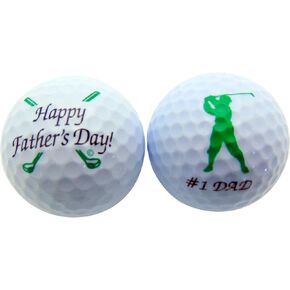 Happy Fathers Day Set of 2 Golf Ball Gift Pack for #1 Golfer Dad